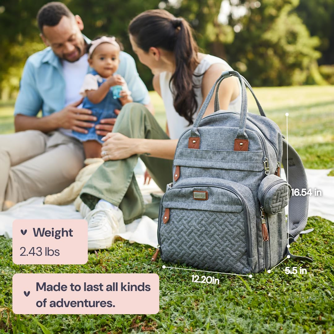 Diaper Bag Backpack - Baby Essentials Travel Tote - Multi Function Waterproof Diaper Bag, Travel Essentials Baby Bag with Changing Pad, Stroller Straps & Pacifier Case - Unisex, Black